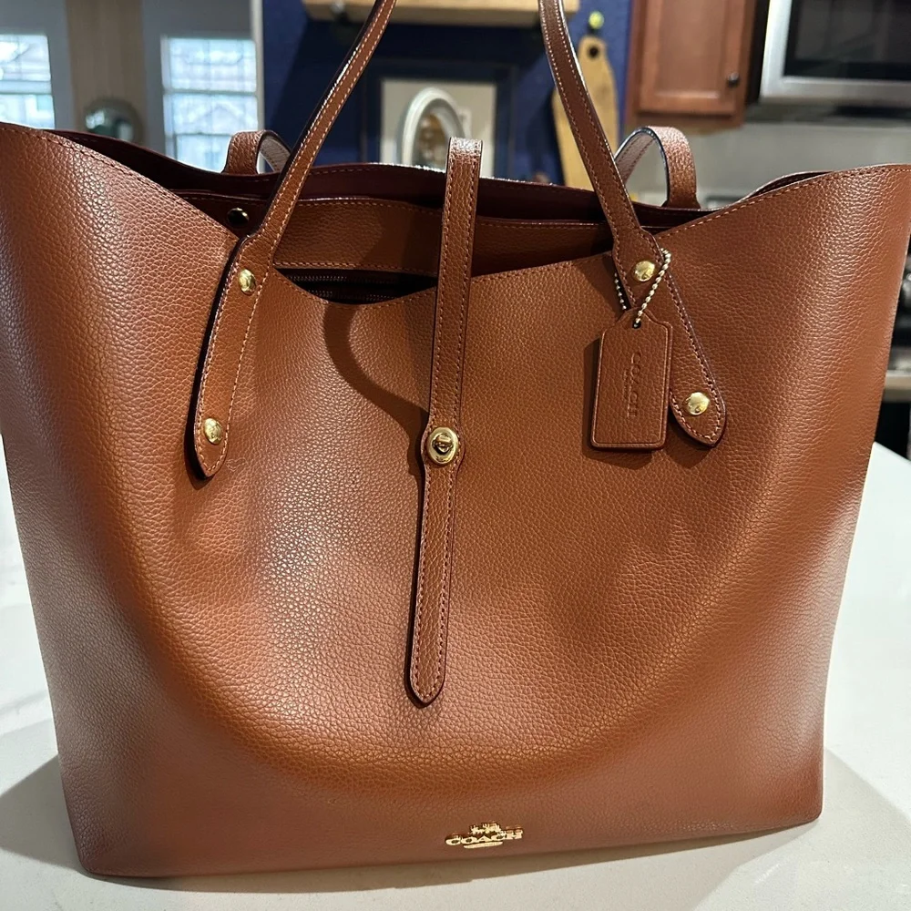 Coach Brown Leather Tote and Wallet Set - Picture 2 of 8